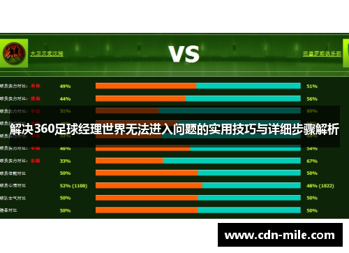 解决360足球经理世界无法进入问题的实用技巧与详细步骤解析 解决360足球经理世界无法进入问题的实用技巧与详细步骤解析